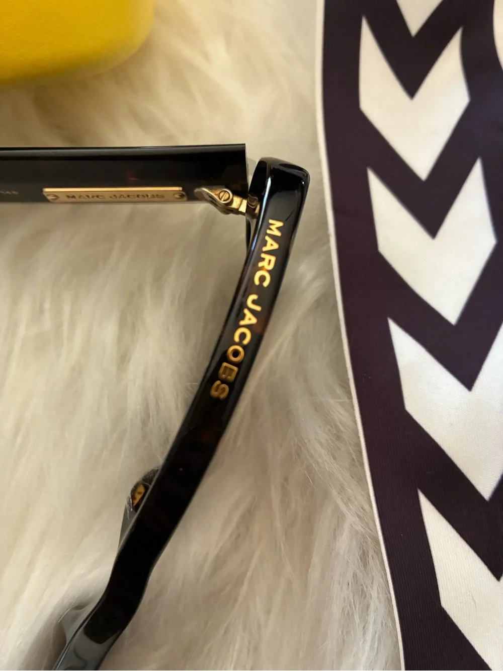 Marc Jacobs Yellow Eyewear Case with Black Interior
